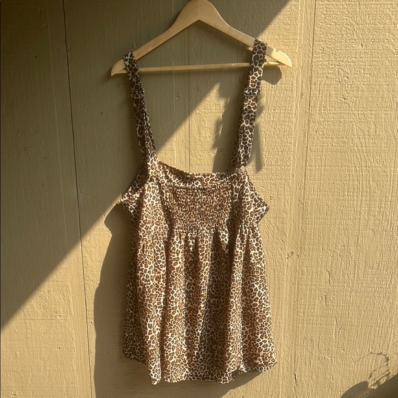 Wild Fable Brown Cheetah Print Mini Ruffled Sundress 2X - Picture 3 of 4